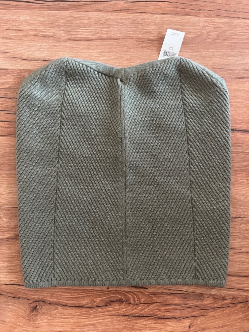 aerie Olive Green Ribbed Strapless Tube Top